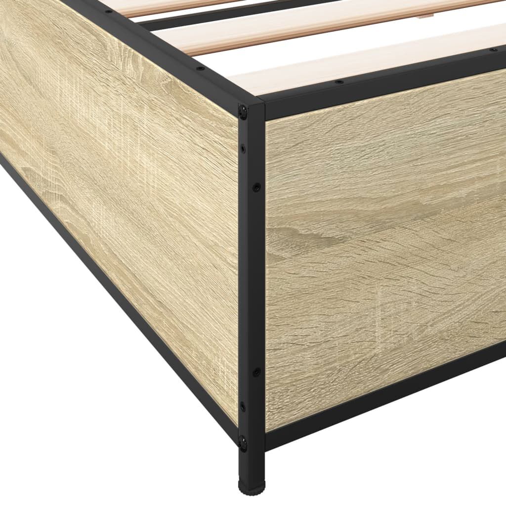 vidaXL Πλαίσιο Κρεβατιού Sonoma Δρυς 180x200 εκ. Επεξ. Ξύλο & Μέταλλο