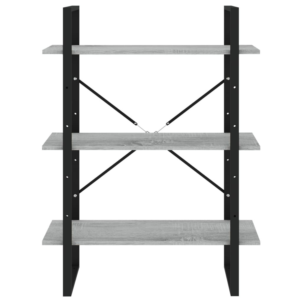 vidaXL Βιβλιοθήκη με 5 Ράφια Γκρι Sonoma 80x30x175 εκ. Επεξεργ. Ξύλο