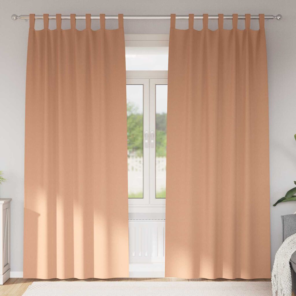 vidaXL Κουρτίνες 2 pcs Ανοιχτό καφέ 245 x 140 εκ. Πολυεστέρας