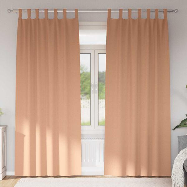 vidaXL Κουρτίνες 2 pcs Ανοιχτό καφέ 245 x 140 εκ. Πολυεστέρας