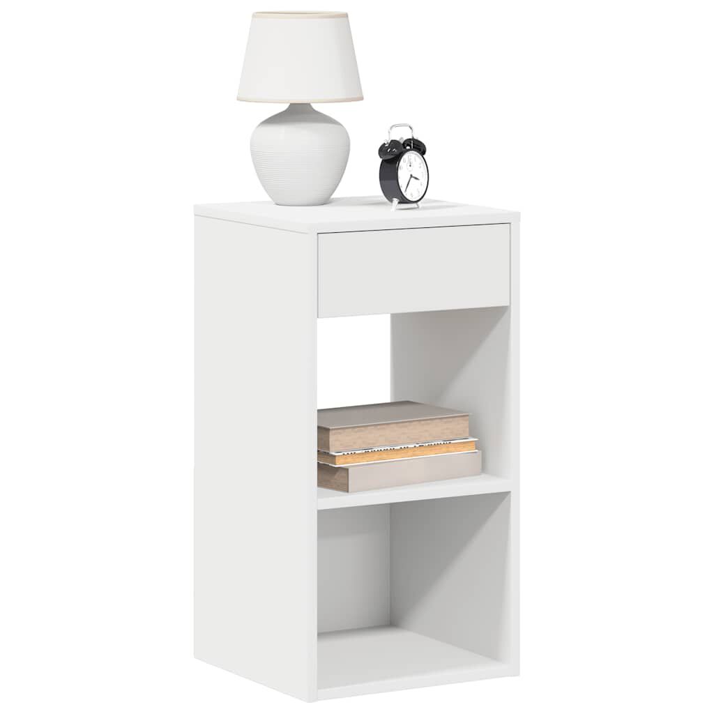 vidaXL Κομοδίνο με συρτάρι Λευκό 35x34x66,5 cm
