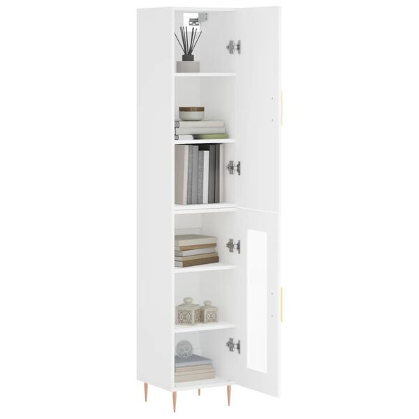 vidaXL Ντουλάπι Λευκό 34,5 x 34 x 180 εκ. από Επεξεργασμένο Ξύλο
