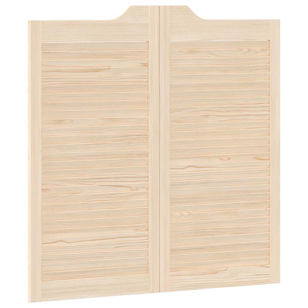 vidaXL Swing Doors Louvred Design 1-Pair 100x100 cm μασίφ ξύλο πεύκο