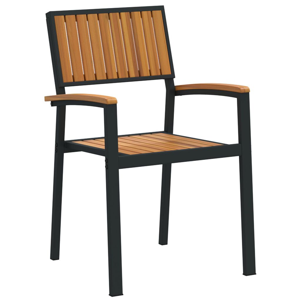 vidaXL Σετ Φαγητού 7 Τεμαχίων Solid Wood Acacia και Μετάλλου