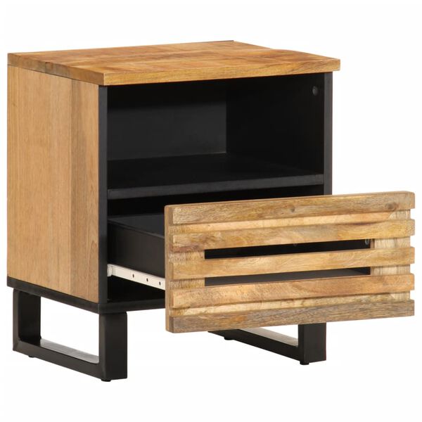 vidaXL Κομοδίνα 2 τεμ. 40 x 34 x 46 εκ. Ακατέργαστο Μασίφ Ξύλο Μάνγκο