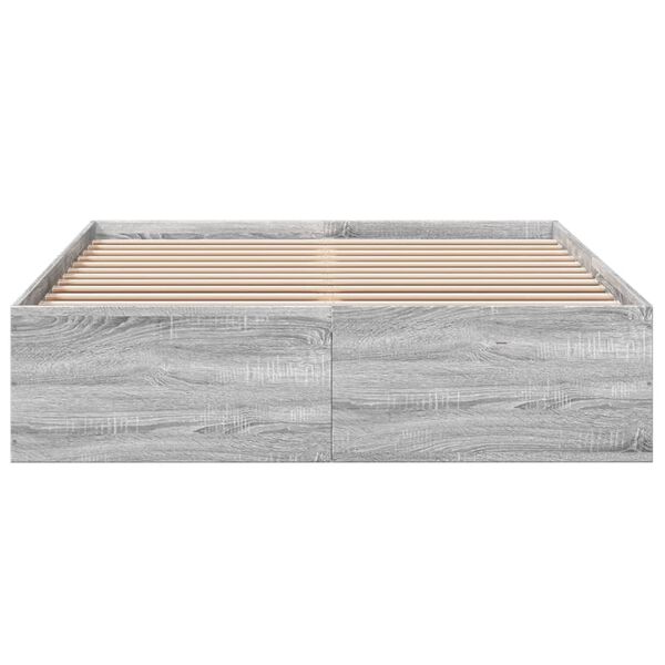 vidaXL Πλαίσιο Κρεβατιού Γκρι Sonoma 140x190 εκ. Επεξεργασμένο Ξύλο