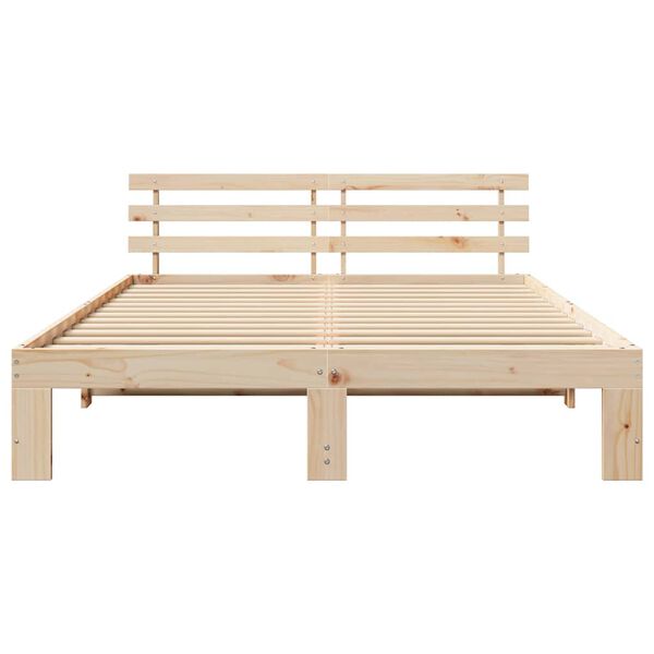 vidaXL Σκελετός Κρεβατιού Καφέ 140 x 200 cm Μασίφ ξύλο πεύκου