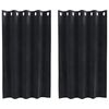 vidaXL Κουρτίνες με κουρτίνες 2 pcs Μαύρο 140 x 140 cm Βελούδο