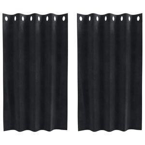 vidaXL Κουρτίνες με κουρτίνες 2 pcs Μαύρο 140 x 140 cm Βελούδο