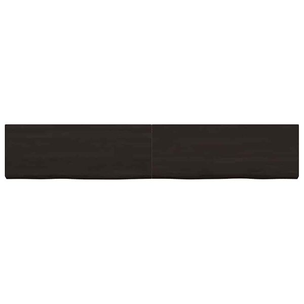 vidaXL Ράφι Τοίχου Σκούρο Καφέ 160x30x(2-6) εκ. Επεξ. Μασίφ Ξύλο Δρυός