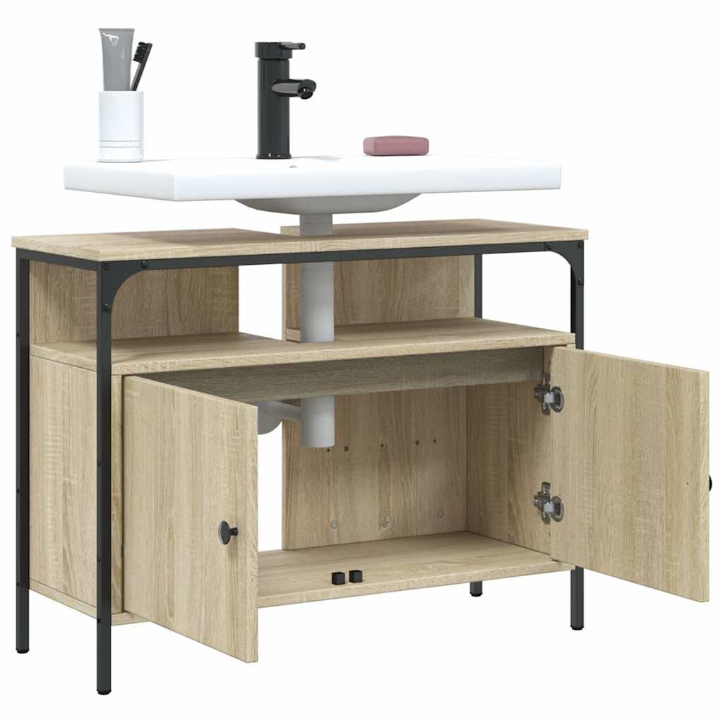 vidaXL Ντουλάπι Νιπτήρα Μπάνιου Sonoma Δρυς 80x30x60 εκ. Επεξ. Ξύλο