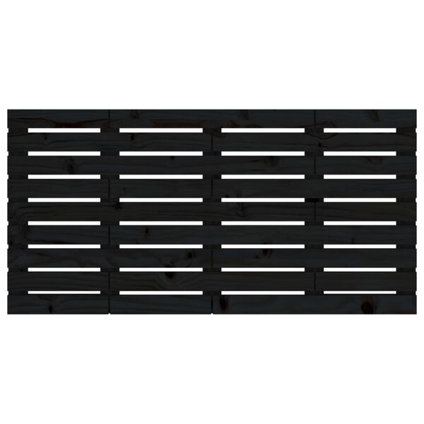 vidaXL Κεφαλάρι Τοίχου Μαύρο 146x3x63 εκ. από Μασίφ Ξύλο Πεύκου