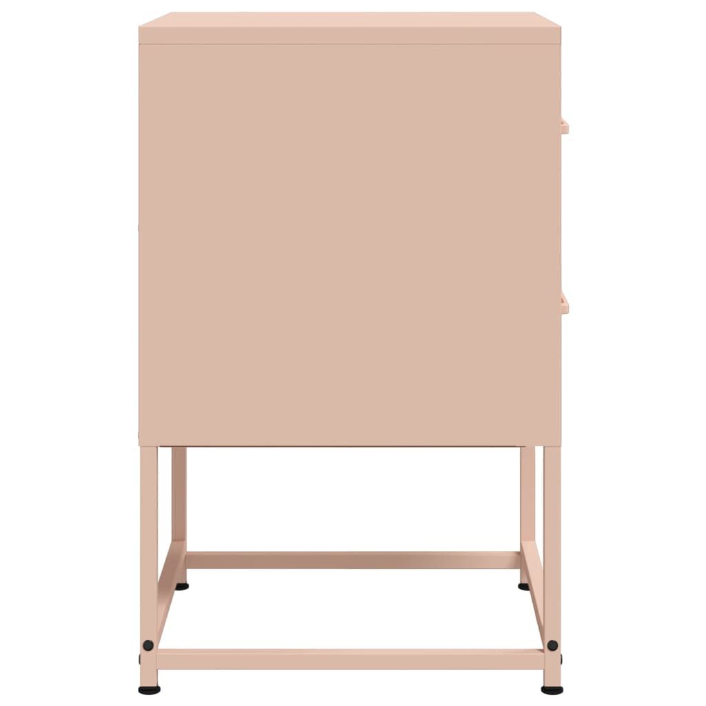 vidaXL Κομοδίνο Ροζ 36x39x60,5 εκ. από Χάλυβα