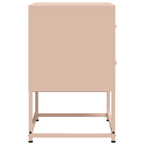 vidaXL Κομοδίνο Ροζ 36x39x60,5 εκ. από Χάλυβα