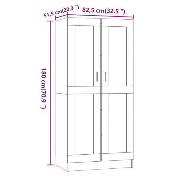 vidaXL Ντουλάπα Καπνιστή Δρυς 82,5x51,5x180 εκ. από Επεξεργασμένο Ξύλο