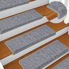 vidaXL Πατάκια Σκαλιών 15 τεμ. Ανοιχτό Γκρι 65x21x4 εκ. με Ορθογώνια Άκρη