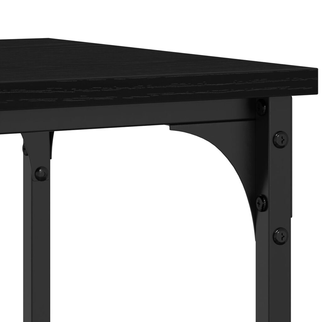 vidaXL Κονσόλα Μαύρη Δρυς 100x35x75 εκ Επεξεργασμένο Ξύλο και Ατσάλι