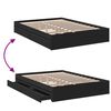 vidaXL Πλαίσιο Κρεβατιού με Συρτάρια Μαύρο 140x200 εκ Επεξεργ. Ξύλο