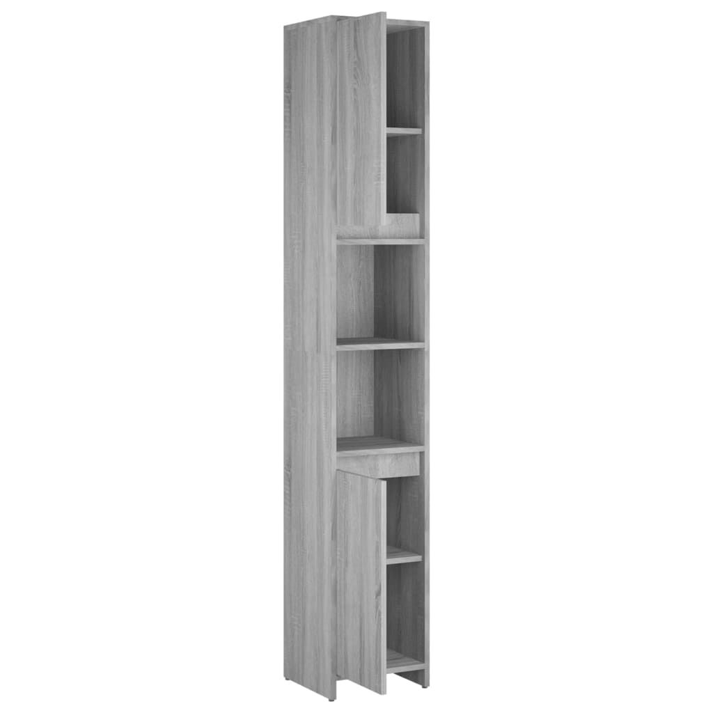vidaXL Ντουλάπι Μπάνιου Γκρι Sonoma 30x30x183,5 εκ. Επεξεργασμένο Ξύλο