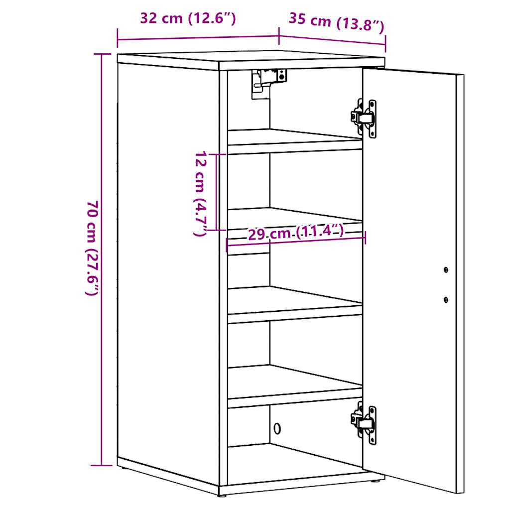 vidaXL Παπουτσοθήκη Τεχνίτης Δρυς 32x35x70 εκ. από Επεξεργασμένο Ξύλο
