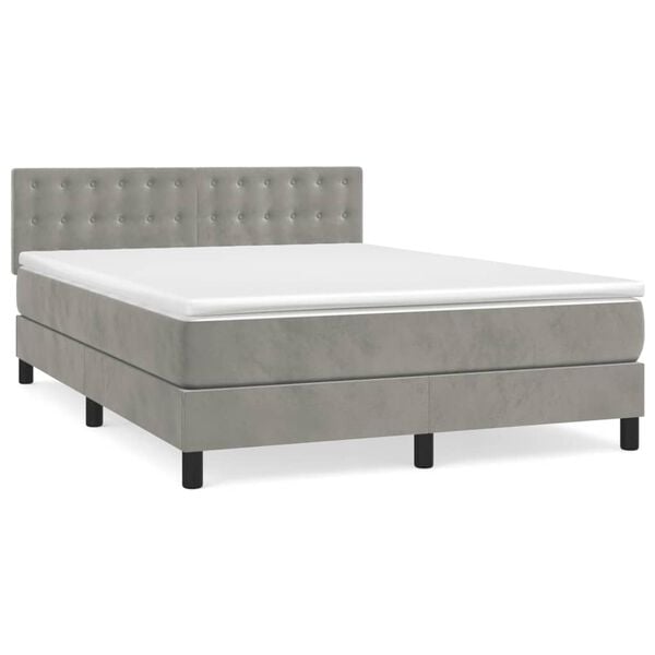 vidaXL &Kappa;&rho;&epsilon;&beta;ά&tau;&iota; Boxspring &mu;&epsilon; &Sigma;&tau;&rho;ώ&mu;&alpha; &Alpha;&nu;&omicron;&iota;&chi;&tau;ό &Gamma;&kappa;&rho;&iota; 140x190 &epsilon;&kappa;. &Beta;&epsilon;&lambda;&omicron;ύ&delta;&iota;&nu;&omicron;