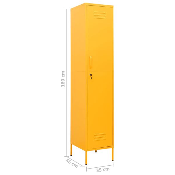 vidaXL Φοριαμός Μουσταρδί 35 x 46 x 180 εκ. από Ατσάλι