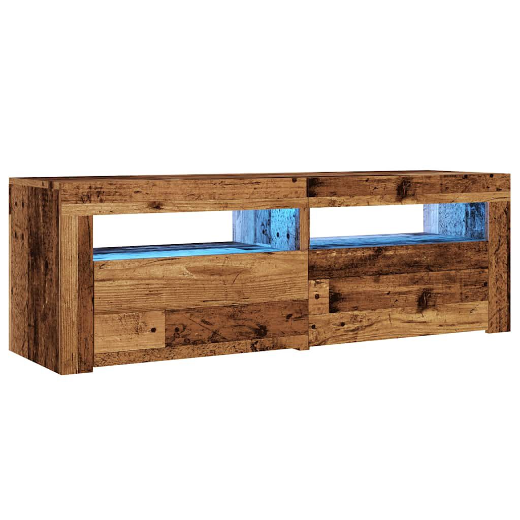 vidaXL Έπιπλο Τηλεόρασης LED Όψη Παλαιού Ξύλου 120x35x40 εκ.Επεξ. Ξύλο