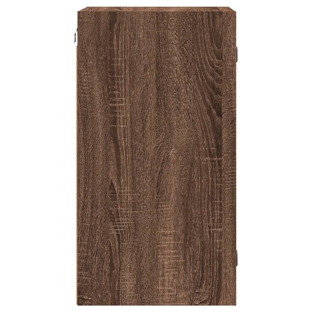 vidaXL Ντουλάπι Τοίχου Καφέ Δρυς 35x37x68,5 εκ. Γυάλινες Πόρτες