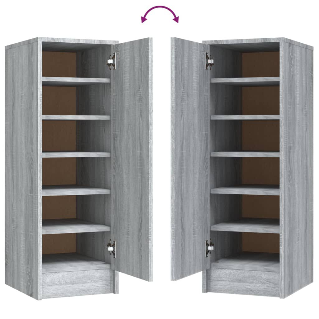 vidaXL Παπουτσοθήκη Γκρι Sonoma 32x35x92 εκ. από Επεξεργασμένο Ξύλο