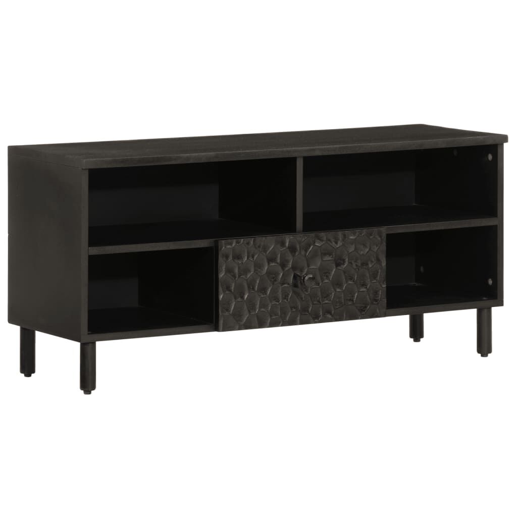 vidaXL Έπιπλο Τηλεόρασης Μαύρο 100 x 33 x 46 εκ. από Μασίφ Ξύλο Μάνγκο