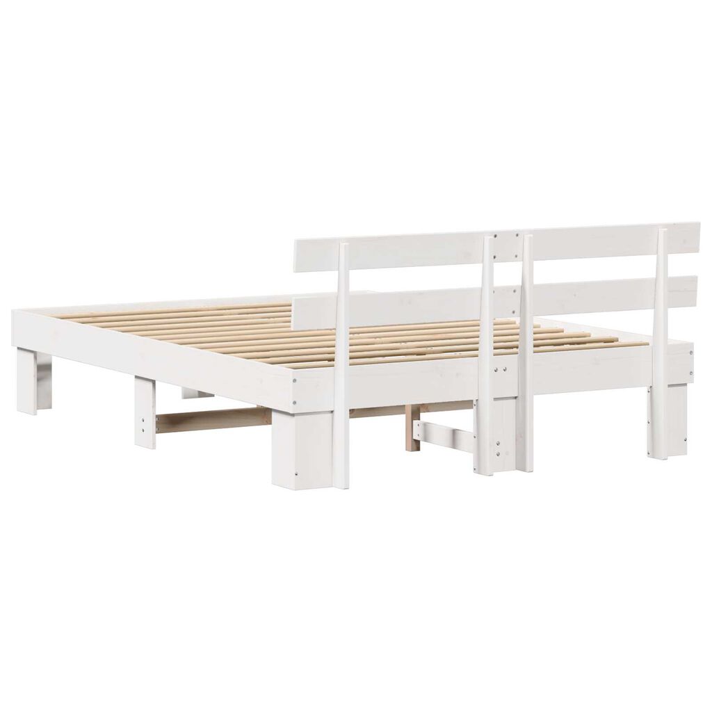 vidaXL Σκελετός Κρεβατιού Λευκό 150 x 200 cm Μασίφ ξύλο πεύκου