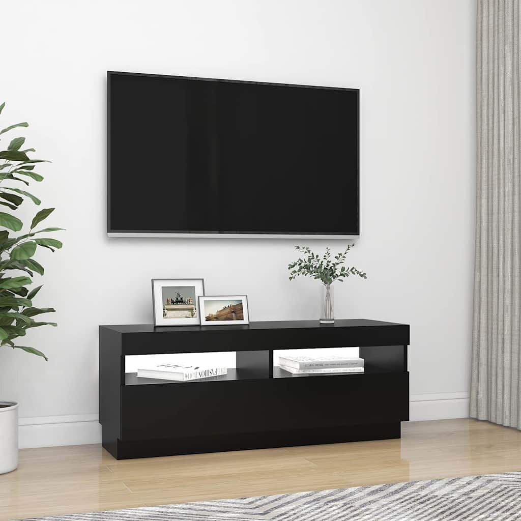 vidaXL Έπιπλο Τηλεόρασης με Φωτισμό LED Μαύρο 100 x 35 x 40 εκ.
