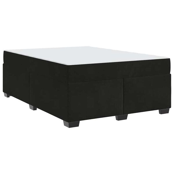 vidaXL Σκελετός κρεβατιού με στρώμα Μαύρο 160 x 200 cm Βελούδο