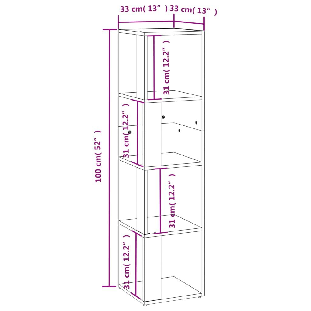 vidaXL Ντουλάπι Γωνία Λευκό 33 x 33 x 132 εκ. από Μοριοσανίδα