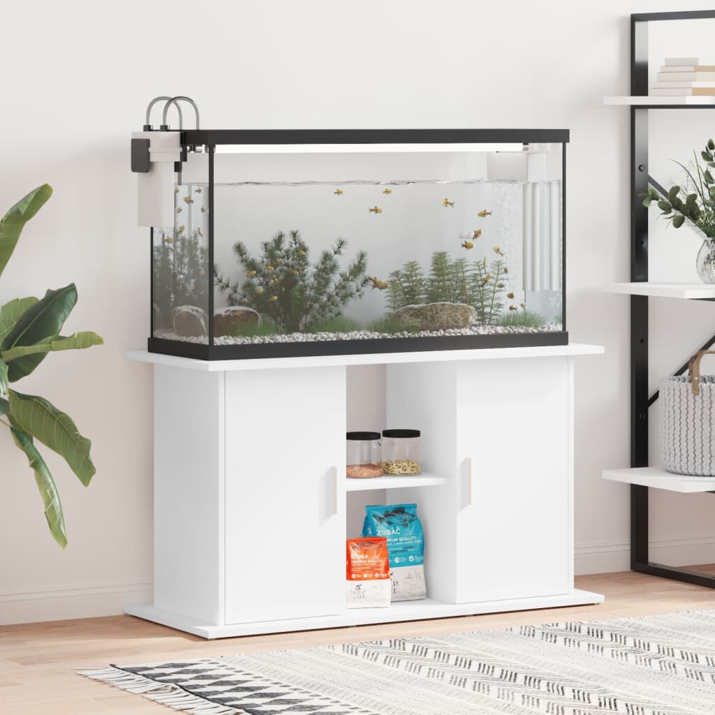 vidaXL Βάση Ενυδρείου Λευκή 101 x 41 x 58 εκ. από Επεξεργασμένο Ξύλο