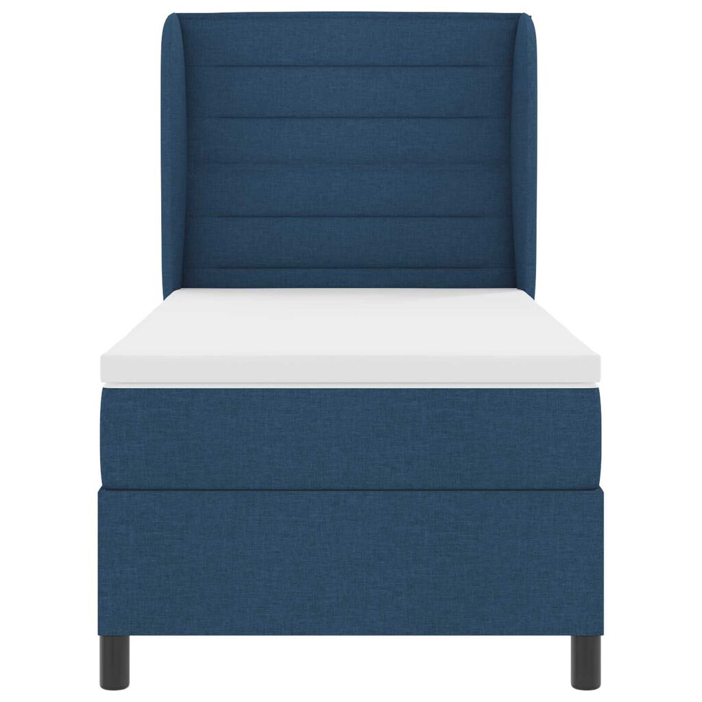 vidaXL Κρεβάτι με ελατήρια με στρώμα Μπλε 100 x 200 cm ύφασμα