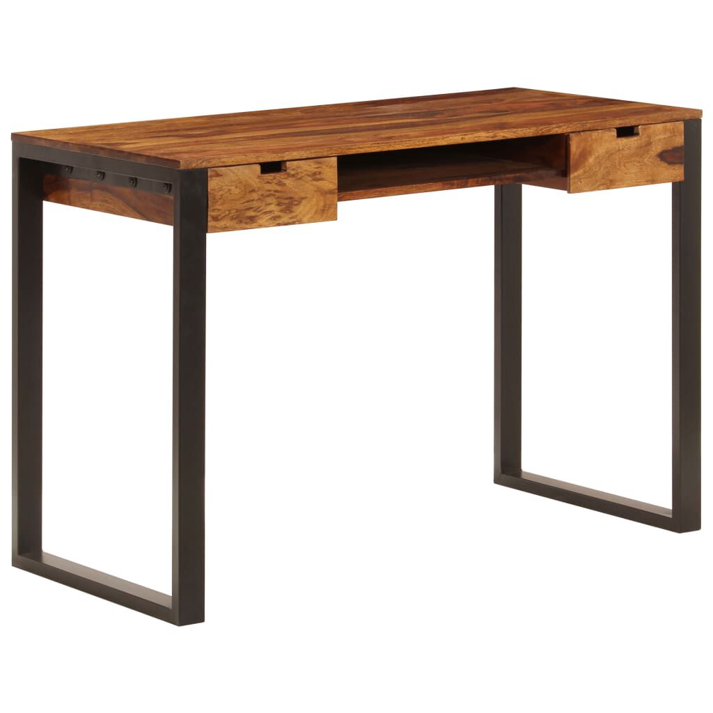 vidaXL Γραφείο 110 x 55 x 78 εκ. από Μασίφ Ξύλο Sheesham και Ατσάλι