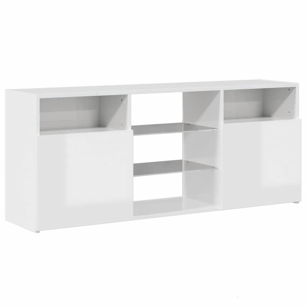 vidaXL Έπιπλο Τηλεόρασης με LED Γυαλιστερό Λευκό 120x30x50 εκ.