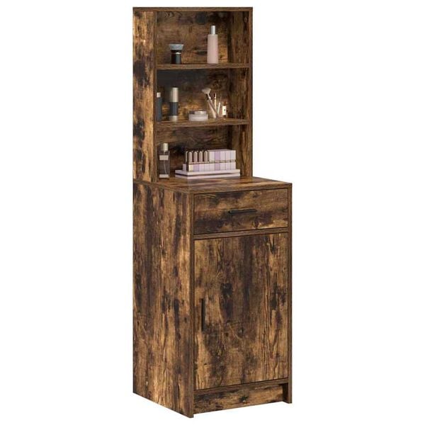 vidaXL Highboard Καπνιστή δρυς 40 x 40.5 x 135 εκ. Επεξεργασμένο ξύλο