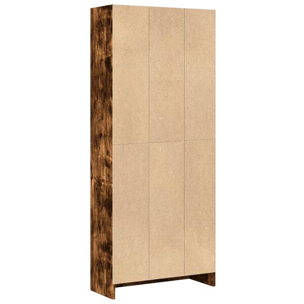 vidaXL Βιβλιοθήκη Καπνιστή Δρυς 60x24x143 εκ. από Επεξεργασμένο Ξύλο