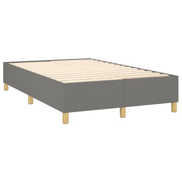 vidaXL Κρεβάτι Boxspring με Στρώμα Σκούρο Γκρι 120x200 εκ. Υφασμάτινο