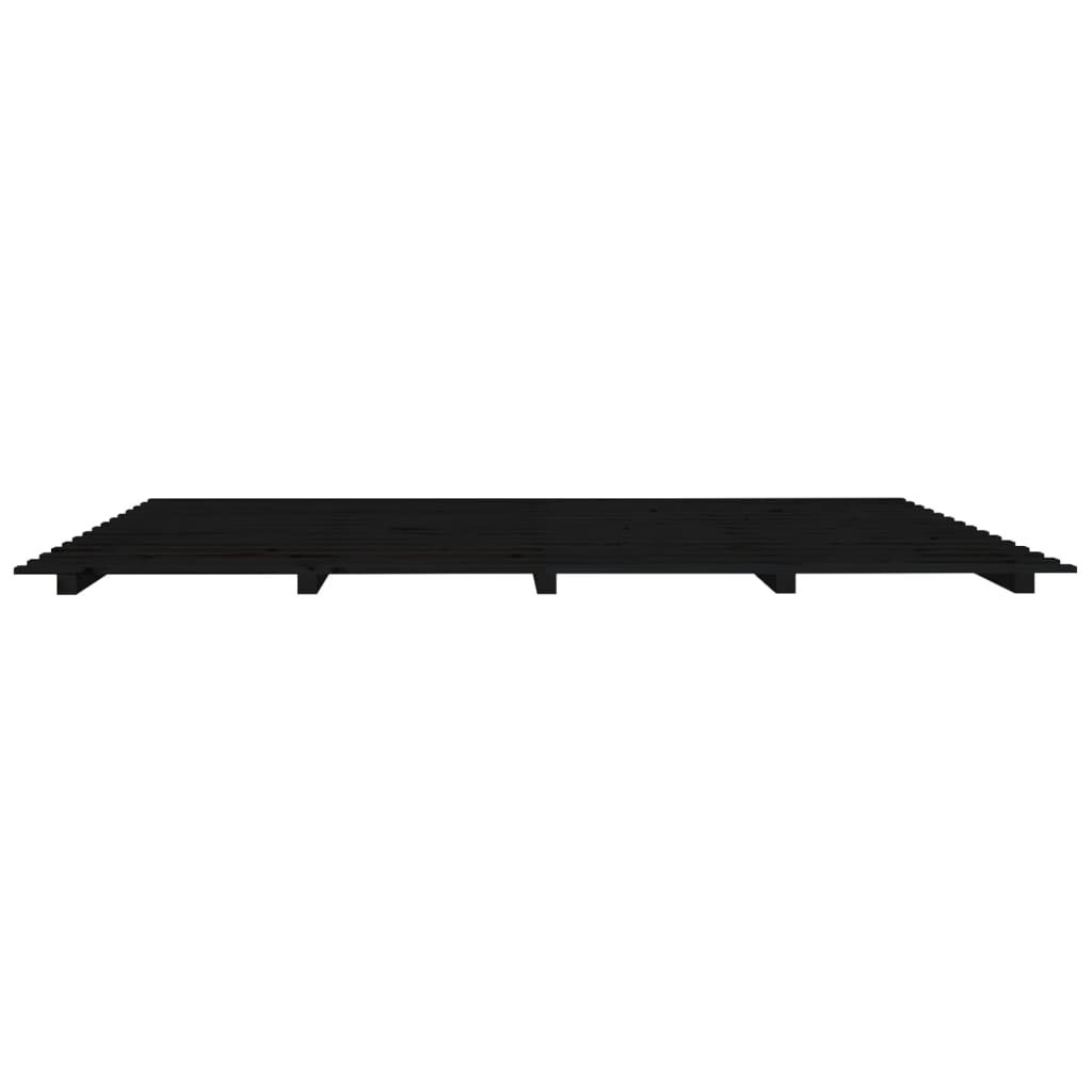 vidaXL Πλαίσιο Κρεβατιού Μαύρος 160 x 200 εκ. από Μασίφ Ξύλο Πεύκου
