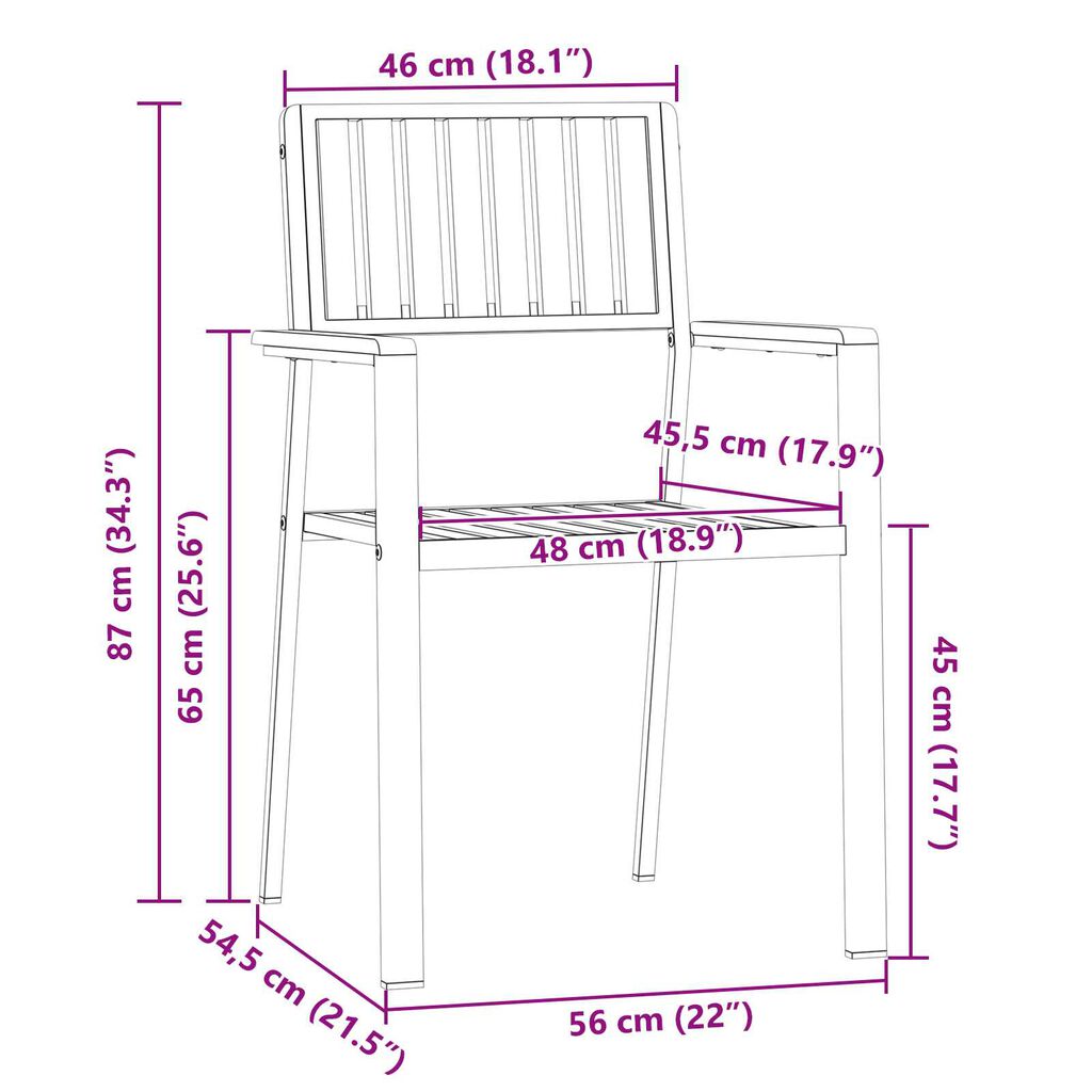 vidaXL Σέτ φαγητού για κήπο 3 pcs Καφέ Μασίφ ξύλο teak