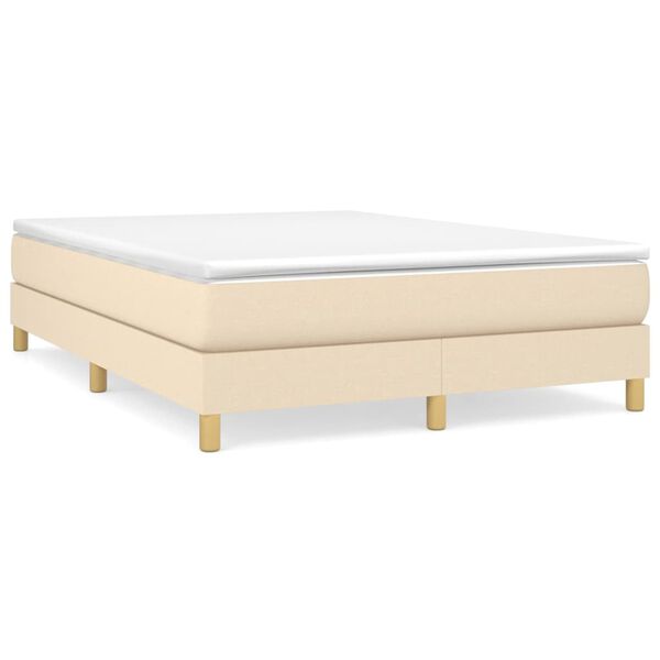 vidaXL &Kappa;&rho;&epsilon;&beta;ά&tau;&iota; Boxspring &mu;&epsilon; &Sigma;&tau;&rho;ώ&mu;&alpha; &Kappa;&rho;&epsilon;&mu; 140x190 &epsilon;&kappa;. &Upsilon;&phi;&alpha;&sigma;&mu;ά&tau;&iota;&nu;&omicron;
