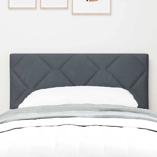 vidaXL LED Κεφαλάρι με φώτα λωρίδας LED Σκούρο γκρι 80 cm Βελούδο