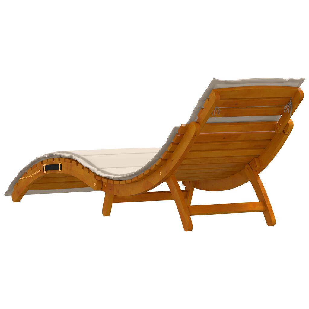 vidaXL Ξαπλώστρα 2 pcs Λευκό 184 x 55 x 64 εκ Μασίφ ξύλο ακακίας