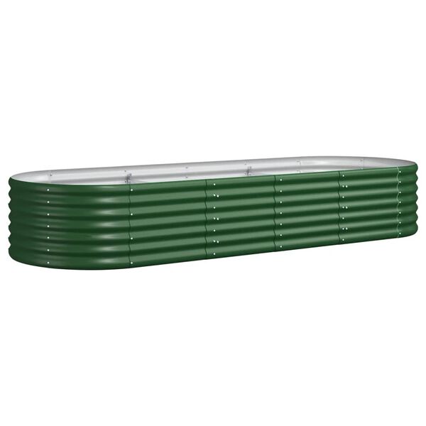 vidaXL Ζαρντινιέρα Πράσινη 224x80x36 εκ Ατσάλι με Ηλεκτρ. Βαφή Πούδρας