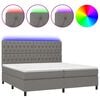 vidaXL &Kappa;&rho;&epsilon;&beta;ά&tau;&iota; Boxspring &mu;&epsilon; &Sigma;&tau;&rho;ώ&mu;&alpha; & LED &Sigma;&kappa;.&Gamma;&kappa;&rho;&iota; 200x200&epsilon;&kappa;. &Upsilon;&phi;&alpha;&sigma;&mu;ά&tau;&iota;&nu;&omicron;