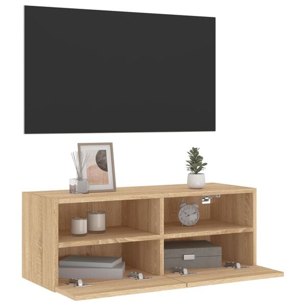 vidaXL Έπιπλο Τοίχου Τηλεόρασης Sonoma Δρυς 80x30x30εκ. από Επεξ. Ξύλο