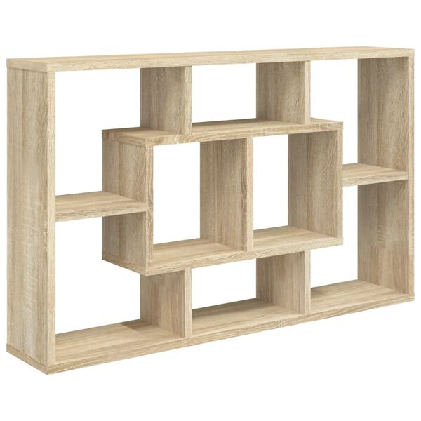 vidaXL Ραφιέρα Τοίχου Sonoma Δρυς 85x16x52,5 εκ. Επεξεργασμένο Ξύλο